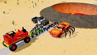 Big & Small McQueen & Police Car vs Zombie Mack  BeamNG.drive