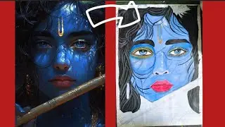 How to draw krishna with flute 🪈🫶🏻 anime drawing// radhe radhe // full tutorial video step by step❤️