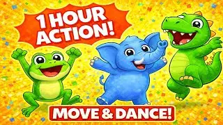1 Hour Kids Action Songs 🐸🦖🐘 | Move, Jump, Dance & Play