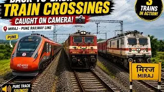 Back-to-Back Train Crossings Caught on Camera | Miraj&ndash;Pune Railway Line #viral #train
