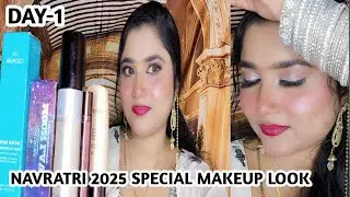 Navratri Special Easy Makeup Look 2025 | White Dress Pe Makeup | Day -1 