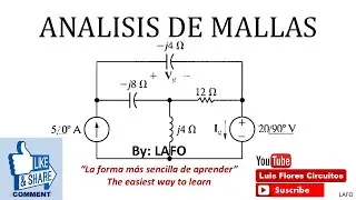 59 AC Tres Mallas en AC con Fuente de Corriente y Fuente de Voltaje