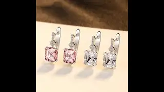 OEM Jewelry Wholesale 925 Silver Sterling Pink Crystal Eardrops, WhatsApp: 0086-18272248820.
