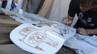 Blockhead Skateboards Hard Times Ron Cameron hand painted skARTplanks pt.2