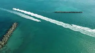 Drone Footage of Boats Entering the Saint Lucie Inlet - Sailfish Point Stuart Florida