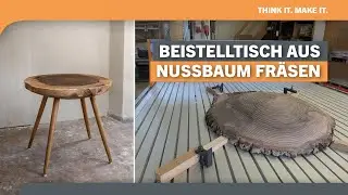 Aus Baumscheibe wird Design-Beistelltisch | CNC-Fr&auml;sen auf der STEPCRAFT Q.408