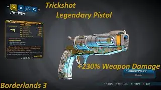 Borderlands 3: Trickshot, legendary pistol. This Jakobs Pistol has an auto-fire mechanic!