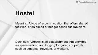 Hostel Meaning