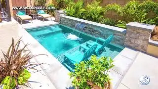 Small Spaces including a Backyard California Lifestyle - Swan Pools Custom Swimming Pool Designs
