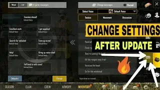 Quick Chat Settings In PUBG Mobile || Change Settings After Update During Season 7