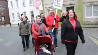 Dunswell School protest at County Hall Beverley