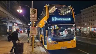 Bus Berlin | Aussetzerfahrt im kompl. N7E von U Hermannplatz bis U Adenauerplatz im ADL DL 21 3695