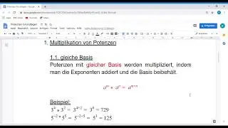 Potenzen multiplizieren, dividieren und potenzieren