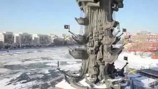 Petr I monument in Moscow from hexacopter with Canon 5D Mark II from multicopter.ru board