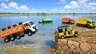 JCB 3dx Cartoon kids Petrol Dumper Diesel Tipper Accident Highway Road Pulling Auto Rickshaw ?