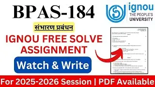 IGNOU BPAS-184 Hindi 2025-2026 Solve Assignment | IGNOU Free Solve Assignment 2025-2026 | IGNOU |