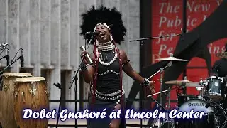 Dobet Gnahoré, from Côte d’Ivoire, performing at Lincoln Center Summer for the City