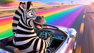 Wroom Wroom Zebra Car 🚗🦓 Fun Vehicle Song | Learn Cars & Colors for Kids