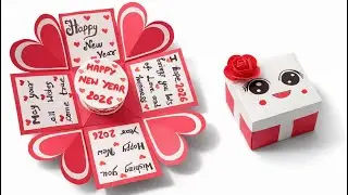 DIY New Year Explosion Box Card 🎁 | Handmade Gift Idea for New Year 2026 | Paper Craft