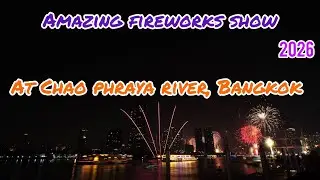 Chao Phra River fireworks show @ Asiaqitue #fireworks #AsiatiqueTheRiverfront #bangkok 