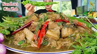 กินหมกหน่อไม้ใส่หมูสามชั้น ‼️แจ่วปลาร้า พริกสกรู ผักมาเป็นสวนแซ่บๆจ้า 