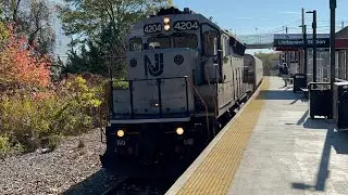 NJ Transit GP40PH-2B #4204 On The Atlantic City Line Arriving and Departing Lindenwold Train Station