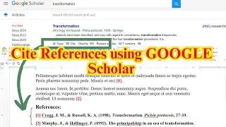 Cite References using GOOGLE Scholar in MS Word | Easy Step by Step