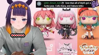 Ina&rsquo;s reaction to the new Hololive Myth Funko Pops of Kiara, Calli, and Sakura Miko