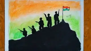 How to draw Indian army drawing with Indian flag || happy independence Day drawing