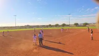 OCBB Jenna slap bunting. She was making the defense work.  Great bunt and base running.