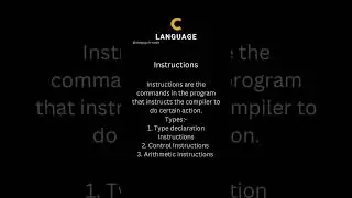 Instructions & Operators 📶 | C language | Programming language | 