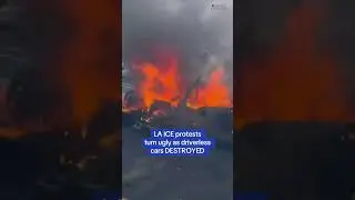 LA ICE protests turn ugly as driverless cars destroyed