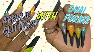 DUAL FORMS WITH ACRYLIC NAILS - SIMPLE ACRYLIC NAILS FOR BEGINNERS #nails #beginners