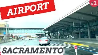 SACRAMENTO AIRPORT, California, USA, Driving Touring Videos, Dash Cam