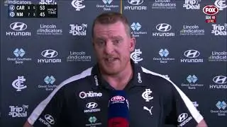 Michael Voss - halftime interview - AFL Round 7 2022