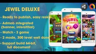 Jewel Deluxe   Unity Complete Project Android + iOS + AdMob by dotmob
