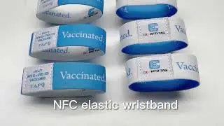 Wholesale Polyester Stretch Wristbands Woven Label Sublimation Elastic NFC RFID Wristbands
