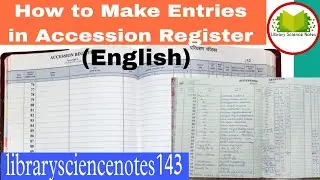 Entry In ACCESSION Register (English)