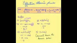 Effective atomic number ( formula and problems) #neet #12thclass 