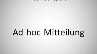 How to say ad-hoc report in German?