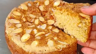 Easy Almond Cake /eggless dessert / cake without oven - how to make almond cake at home|badam cake