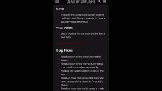 CHAPTER 19 PTB PATCH NOTES | Dead By Daylight