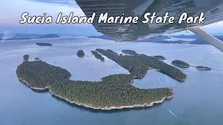 Flying over the San Juan Islands Washington