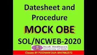 DU SOL OBE MOCK TEST EXAM  2020 || OPEN BOOK EXAM STEP BY STEP GUIDELINES DATESHEET TEST Pattern