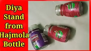 Diy diya stand from Hajmola Bottle/recycle waste bottle into candle stand♻️/planter stand