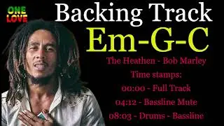 How to - Bob Marley & The Wailers The Heathen | Backing Track For Practicing | Em - G  - C Chords|