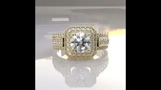 GIA Certified Halo Diamond Ring, Moissanite Wedding Ring, Halo Moissanite Engagement Ring