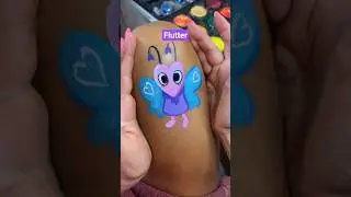 Here's a painting of flutter from dandy's world! #flutter #dandysworld  #flyte #facepainting #vee