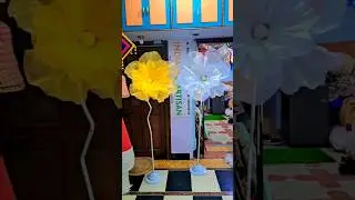 organza fabric flower|  giant flower| tissue flower #shorts #viral #trending #flowers #wedding