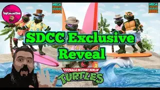 NECA TMNT SDCC Exclusive Sewer Surfing Turtles Reveals - Technodrome Teased?!